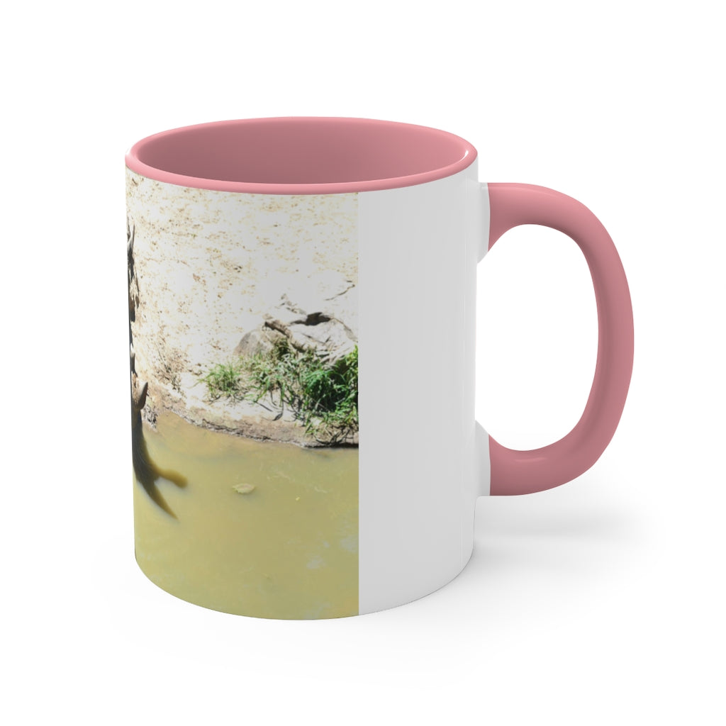 Rhinos Accent Coffee Mug, 11oz with colorful interior and handle, showcasing a stylish two-tone design.