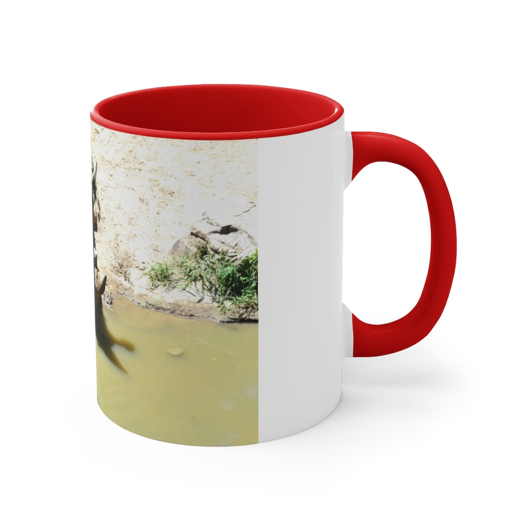 Rhinos Accent Coffee Mug, 11oz with colorful interior and handle, showcasing a stylish two-tone design.