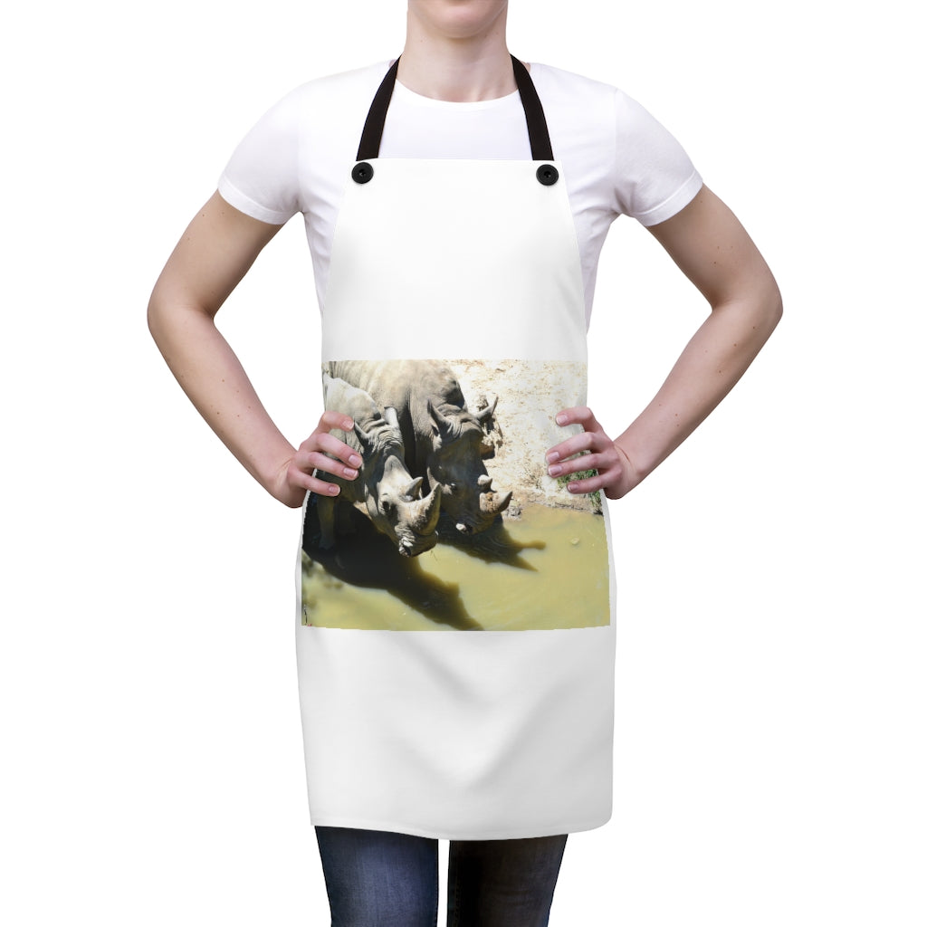 Stylish Rhinos Apron made of lightweight polyester with black detachable twill straps, perfect for cooking.