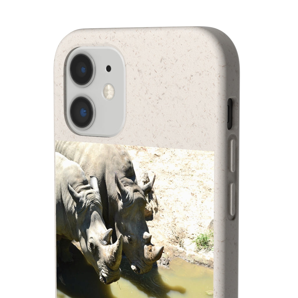 Rhinos Biodegradable Case made from plant-based materials, featuring a slim design and precise cutouts for connectivity.