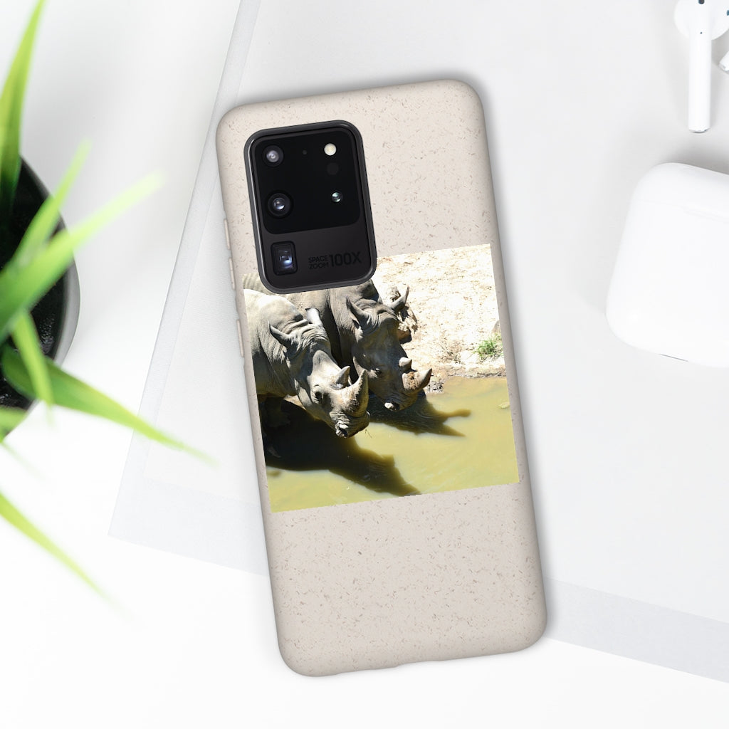 Rhinos Biodegradable Case made from plant-based materials, featuring a slim design and precise cutouts for connectivity.