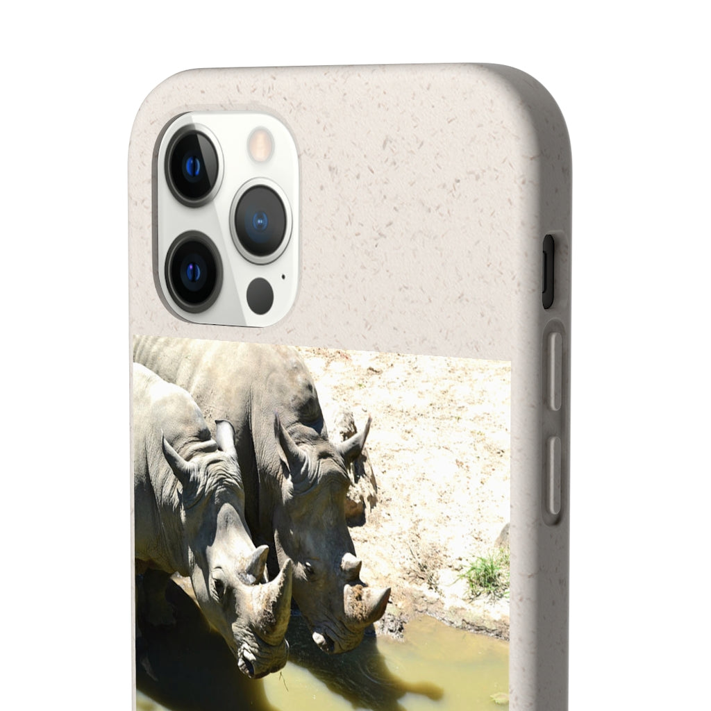 Rhinos Biodegradable Case made from plant-based materials, featuring a slim design and precise cutouts for connectivity.