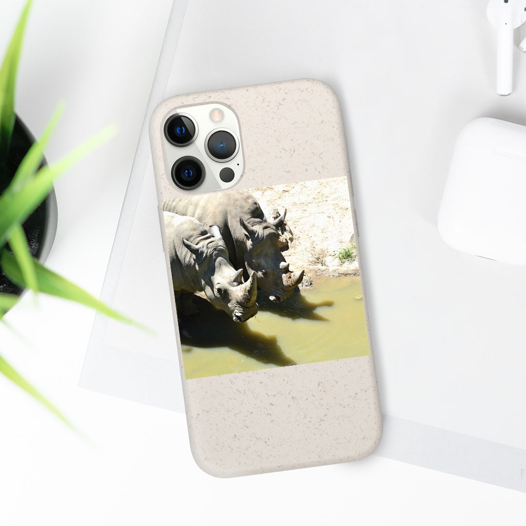 Rhinos Biodegradable Case made from plant-based materials, featuring a slim design and precise cutouts for connectivity.