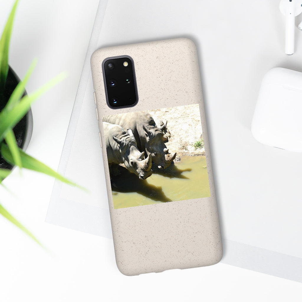 Rhinos Biodegradable Case made from plant-based materials, featuring a slim design and precise cutouts for connectivity.