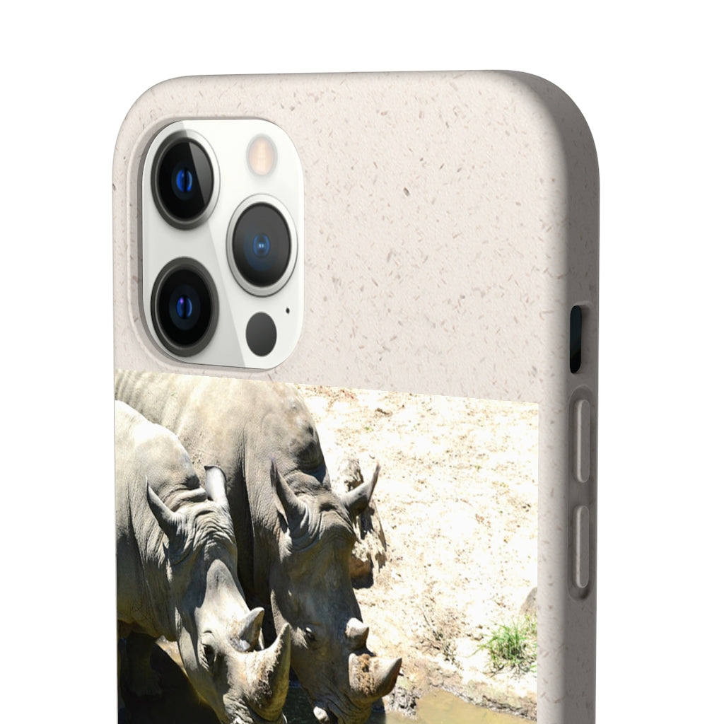 Rhinos Biodegradable Case made from plant-based materials, featuring a slim design and precise cutouts for connectivity.