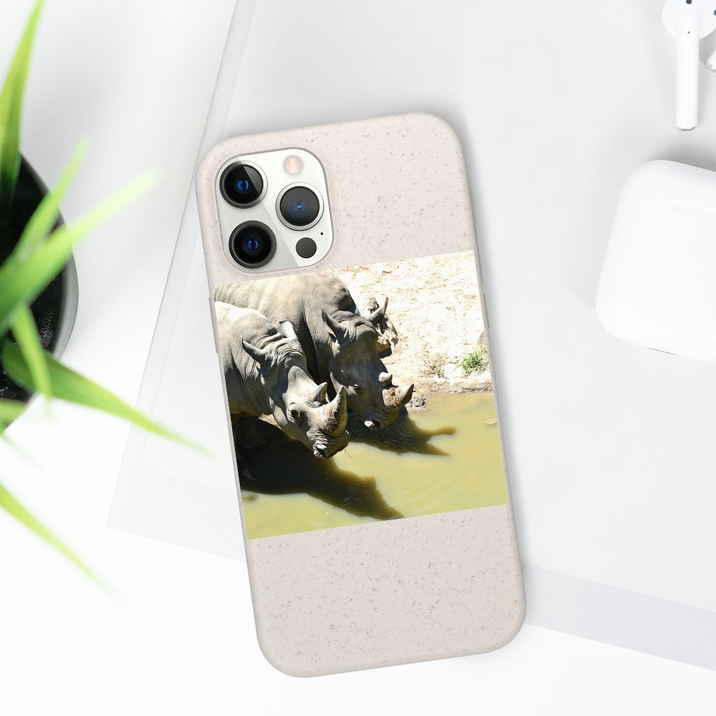 Rhinos Biodegradable Case made from plant-based materials, featuring a slim design and precise cutouts for connectivity.