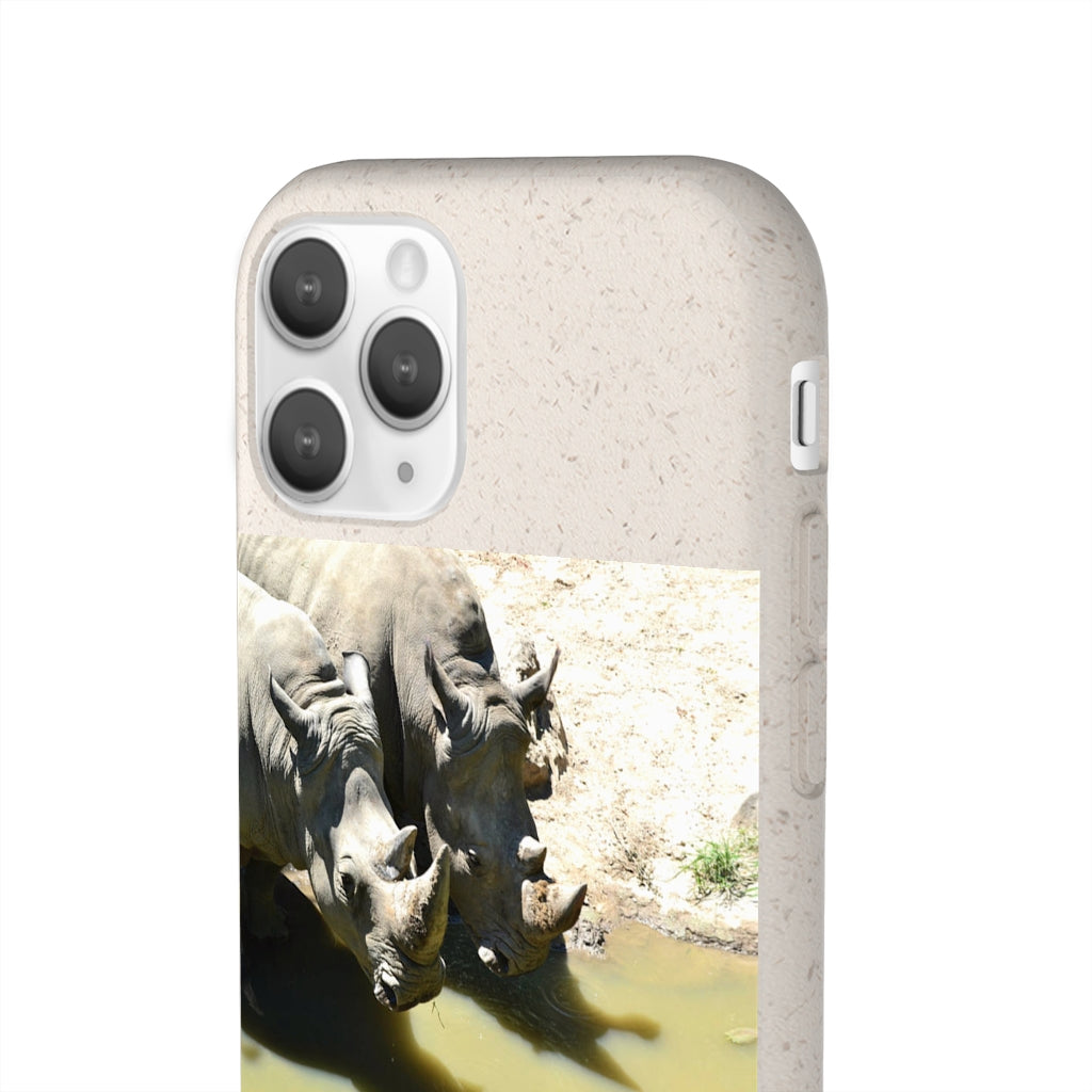 Rhinos Biodegradable Case made from plant-based materials, featuring a slim design and precise cutouts for connectivity.