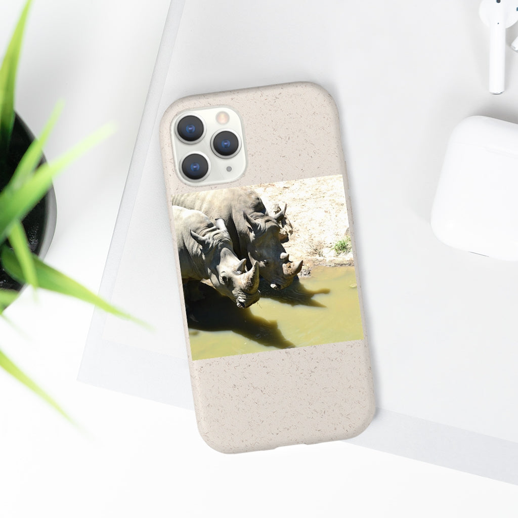 Rhinos Biodegradable Case made from plant-based materials, featuring a slim design and precise cutouts for connectivity.