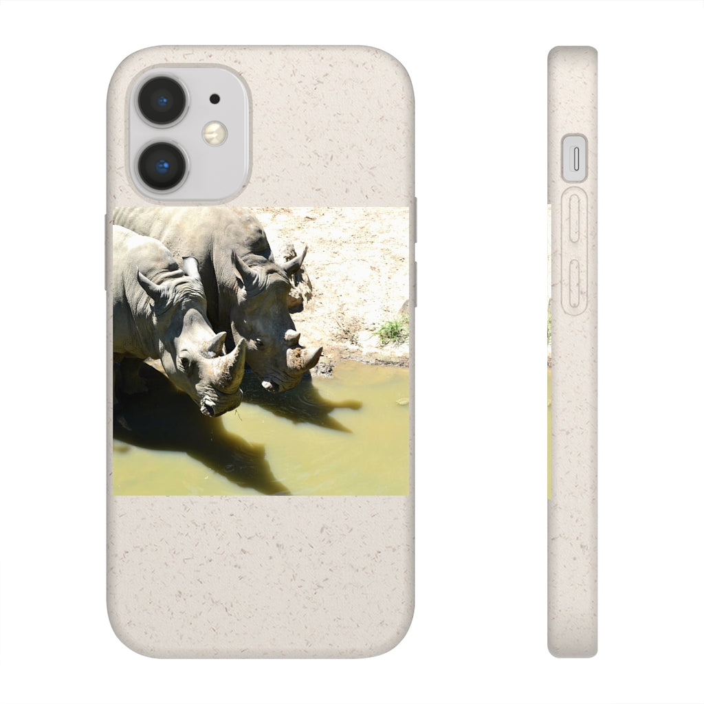 Rhinos Biodegradable Case made from plant-based materials, featuring a slim design and precise cutouts for connectivity.