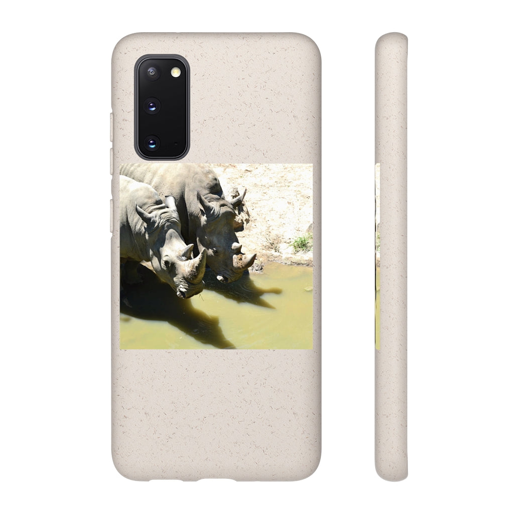 Rhinos Biodegradable Case made from plant-based materials, featuring a slim design and precise cutouts for connectivity.