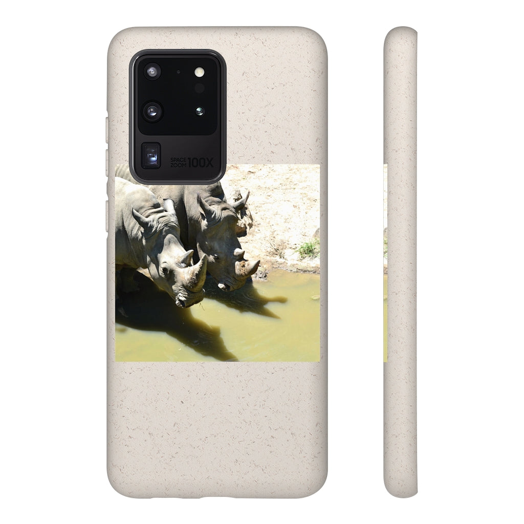 Rhinos Biodegradable Case made from plant-based materials, featuring a slim design and precise cutouts for connectivity.