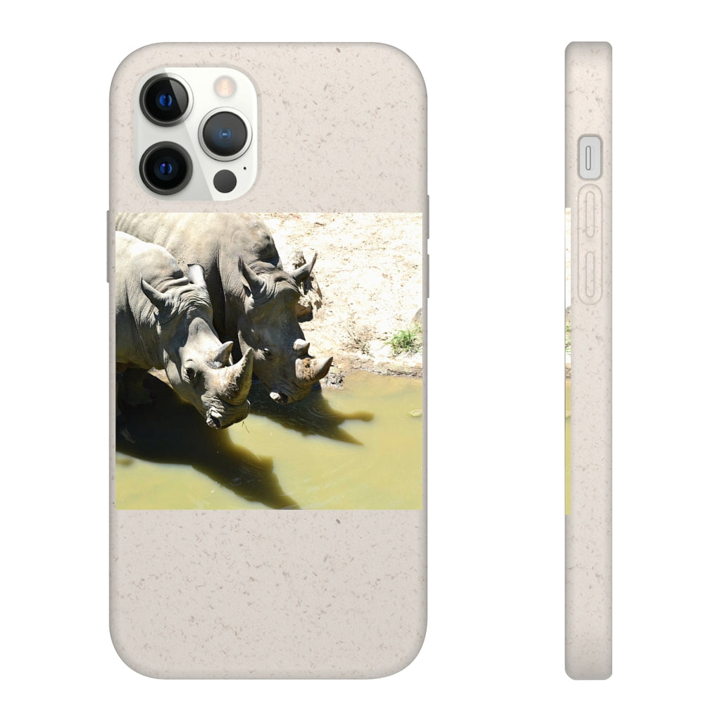 Rhinos Biodegradable Case made from plant-based materials, featuring a slim design and precise cutouts for connectivity.