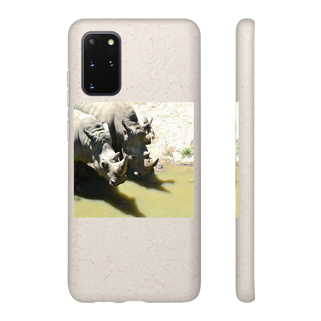 Rhinos Biodegradable Case made from plant-based materials, featuring a slim design and precise cutouts for connectivity.