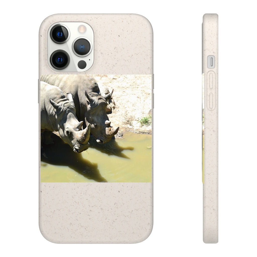 Rhinos Biodegradable Case made from plant-based materials, featuring a slim design and precise cutouts for connectivity.