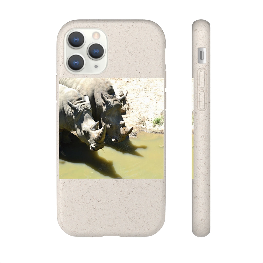 Rhinos Biodegradable Case made from plant-based materials, featuring a slim design and precise cutouts for connectivity.