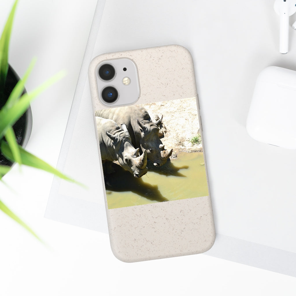 Rhinos Biodegradable Case made from plant-based materials, featuring a slim design and precise cutouts for connectivity.