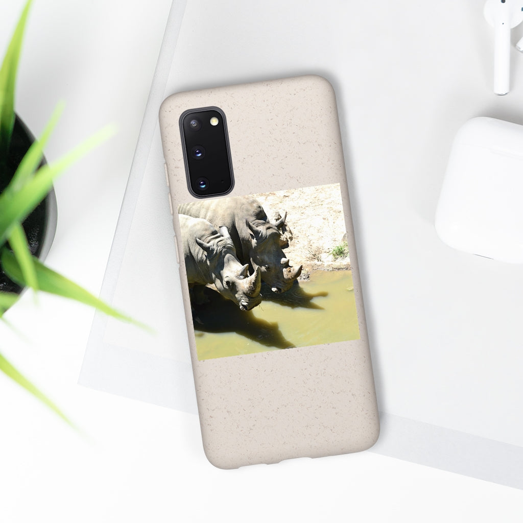 Rhinos Biodegradable Case made from plant-based materials, featuring a slim design and precise cutouts for connectivity.