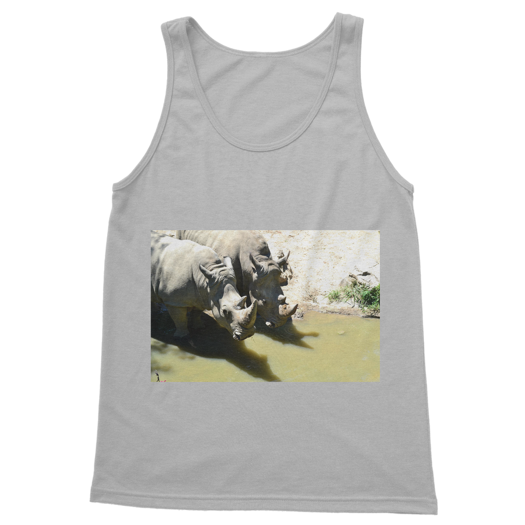 Rhinos Classic Adult Vest Top in various colors, showcasing its unisex design and high-quality fabric.