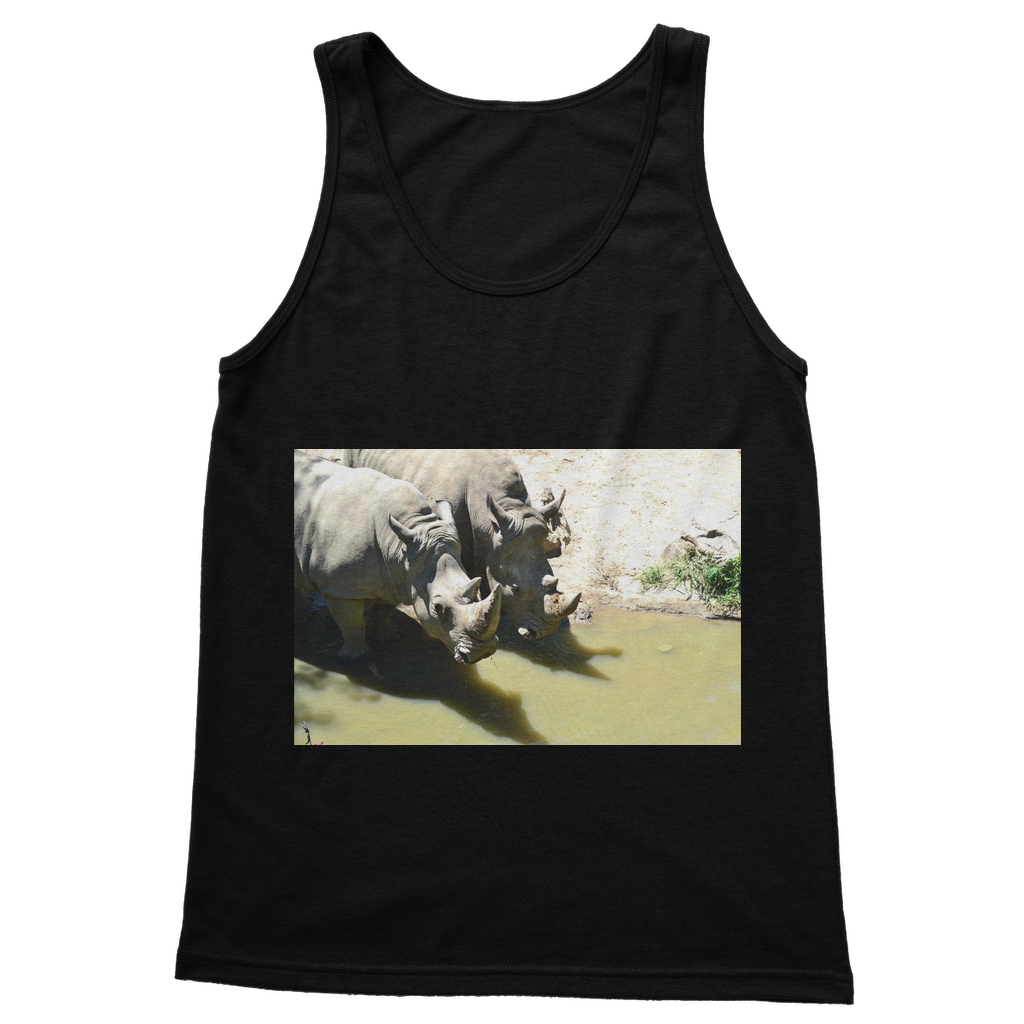 Rhinos Classic Adult Vest Top in various colors, showcasing its unisex design and high-quality fabric.