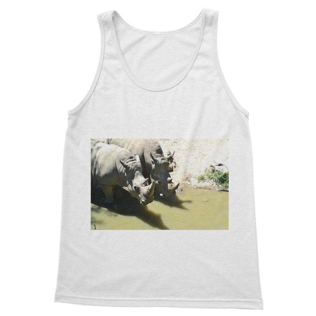 Rhinos Classic Adult Vest Top in various colors, showcasing its unisex design and high-quality fabric.