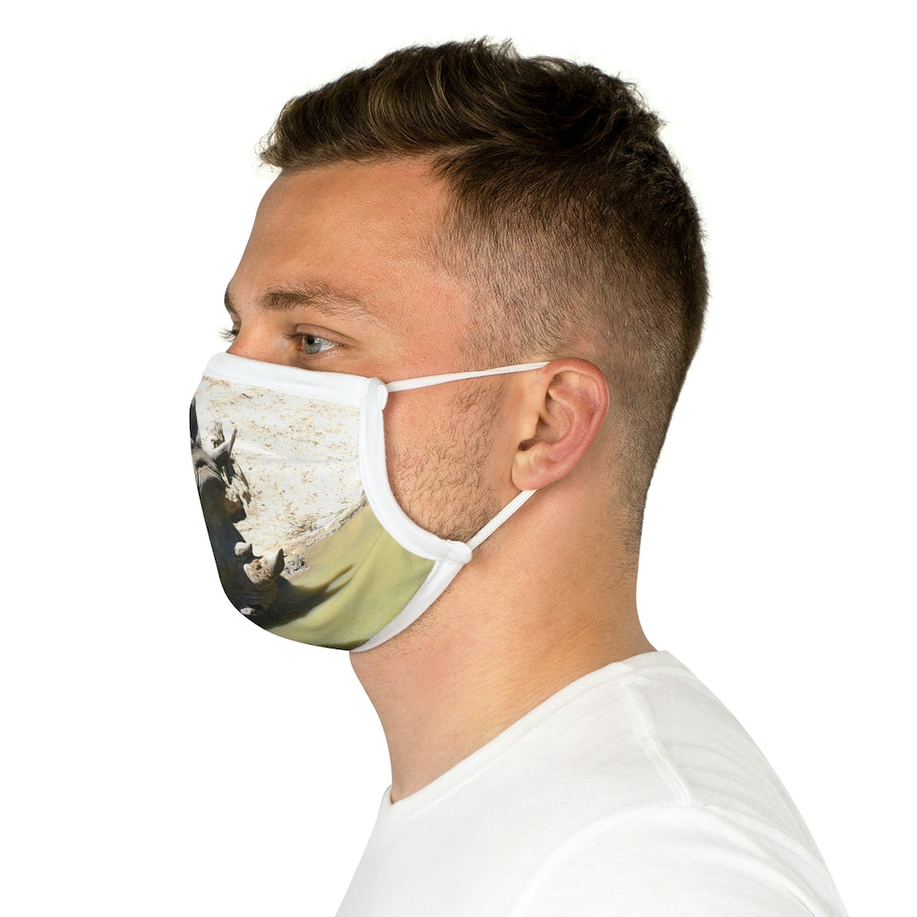 Rhinos Cotton Face Mask featuring vibrant motifs and adjustable features for comfort and style.