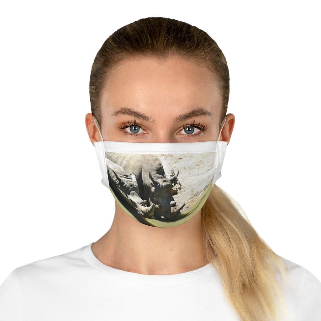 Rhinos Cotton Face Mask featuring vibrant motifs and adjustable features for comfort and style.