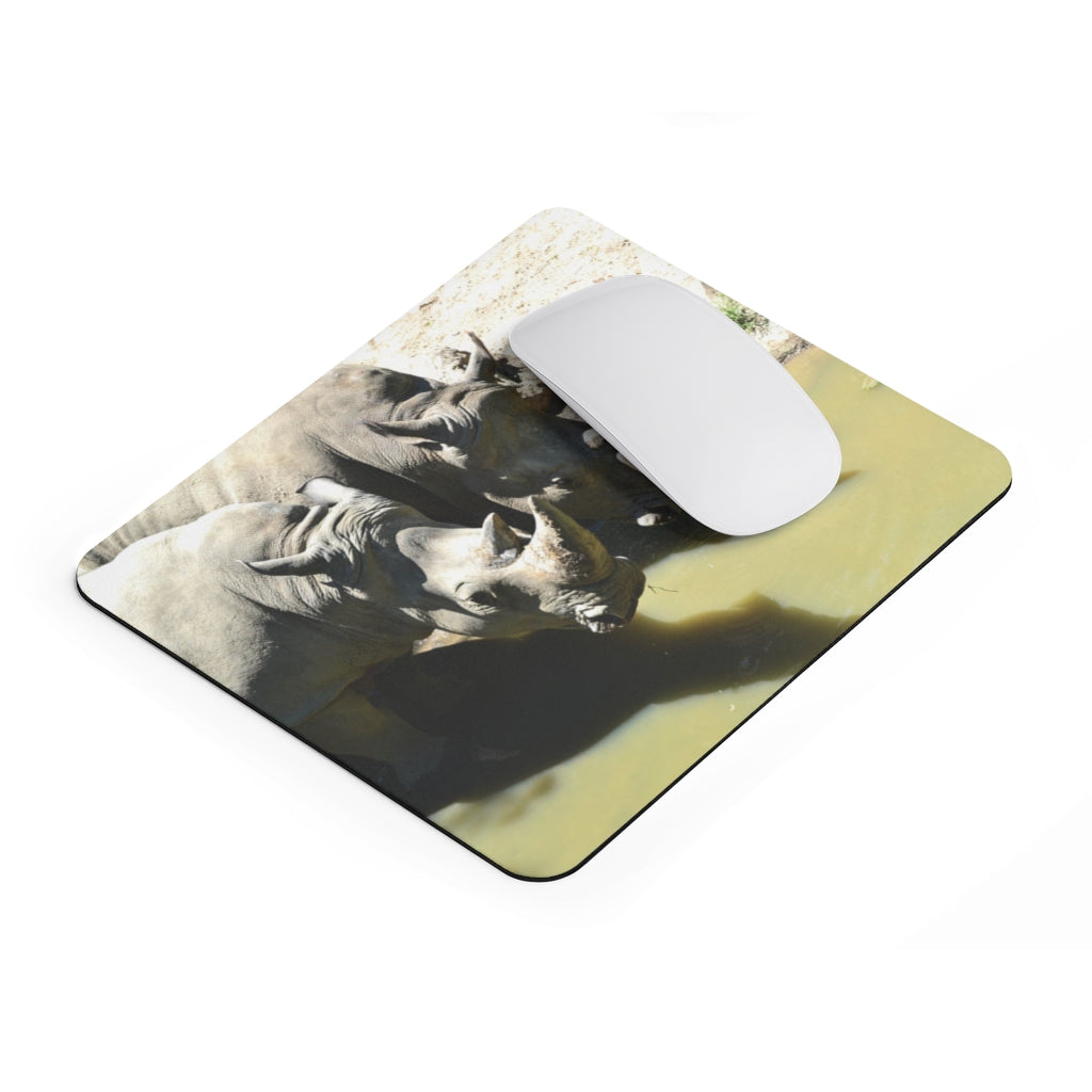 Rhinos Mouse Pad featuring vibrant design and non-slip base, perfect for enhancing workspace aesthetics.