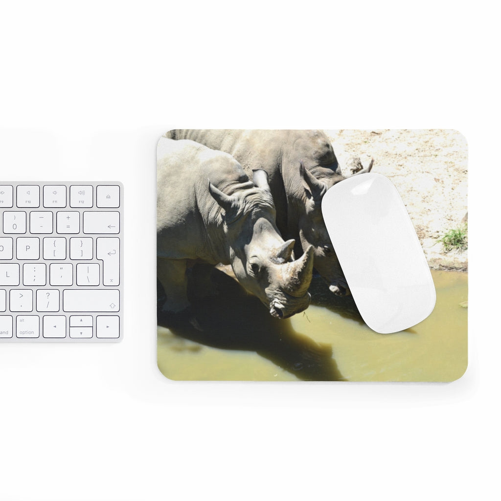 Rhinos Mouse Pad featuring vibrant design and non-slip base, perfect for enhancing workspace aesthetics.