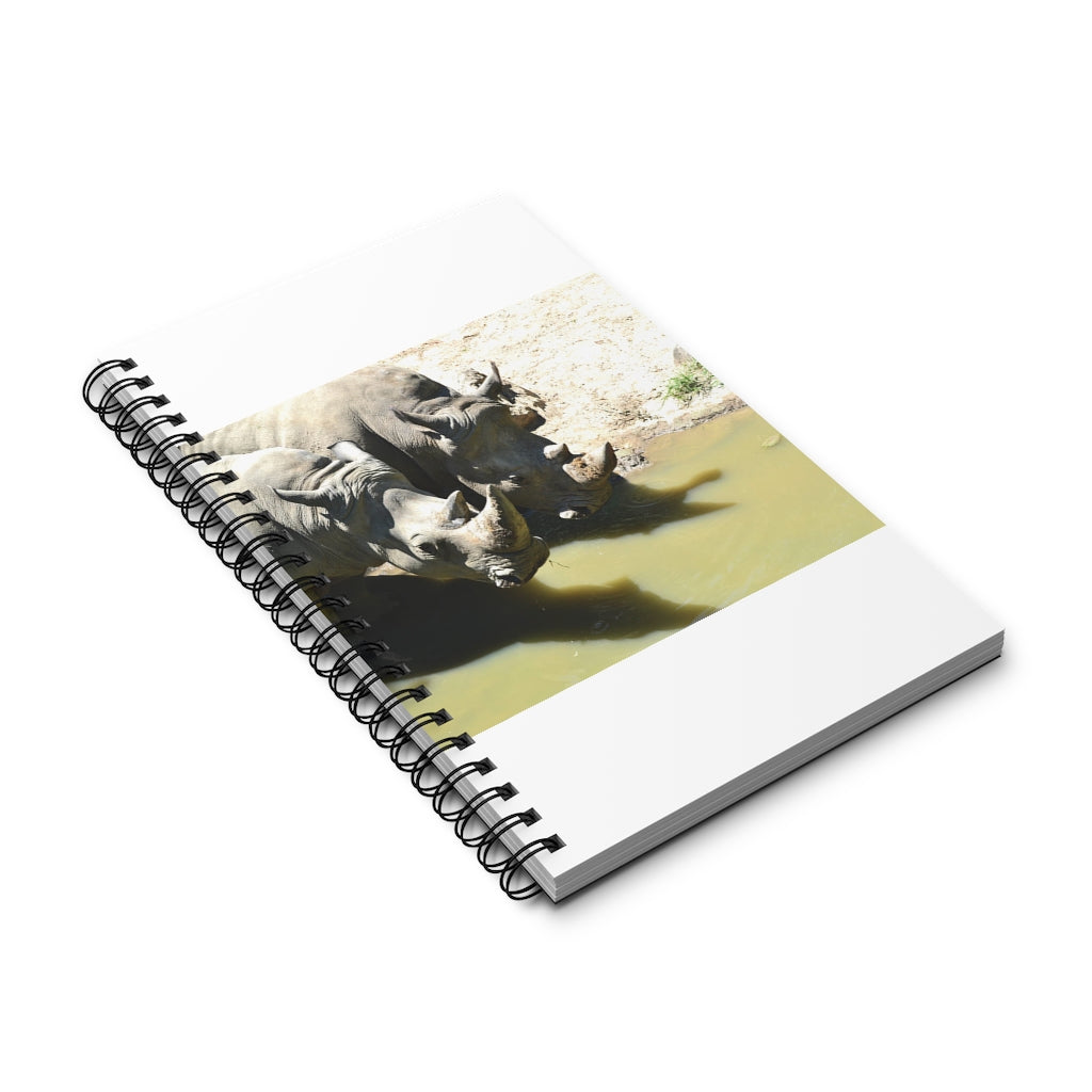 Rhinos Spiral Journal featuring a stylish front cover, available in four different styles including blank, dot grid, lined, and task management.