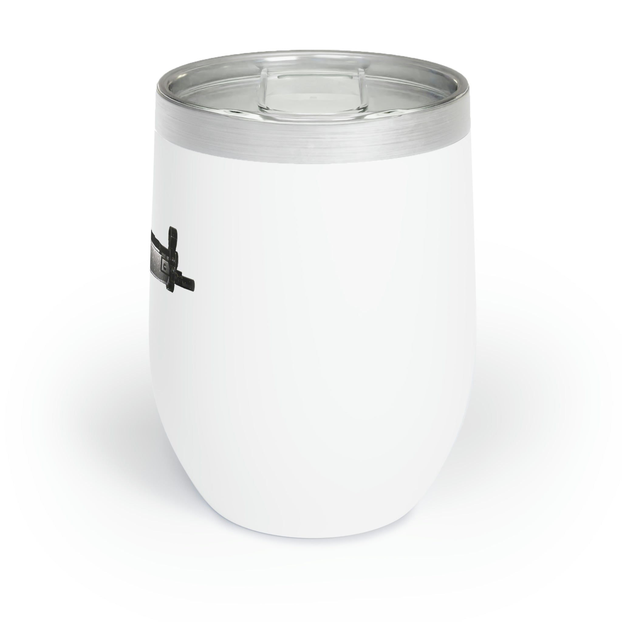 Rifle Chill Wine Tumbler in stainless steel with a customizable design, showcasing its double-insulated walls and stemless shape.