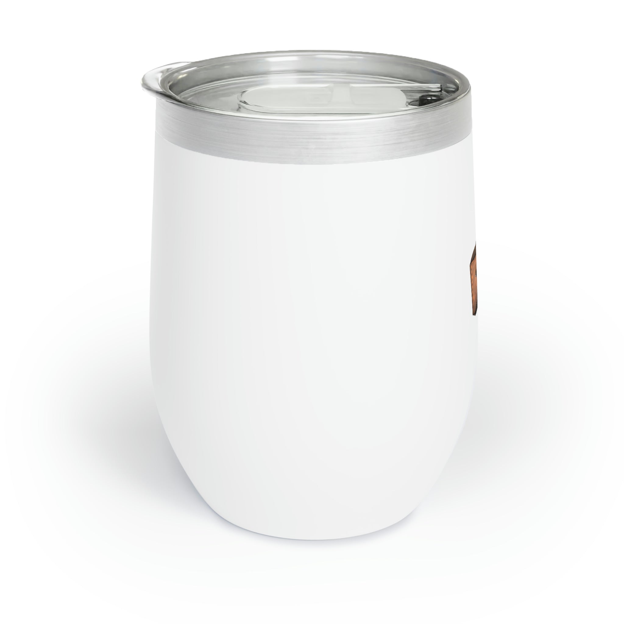 Rifle Chill Wine Tumbler in stainless steel with a customizable design, showcasing its double-insulated walls and stemless shape.