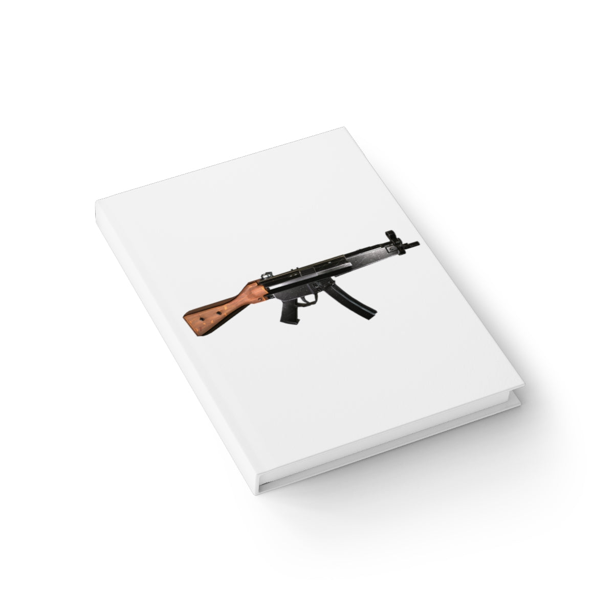 Rifle Journal - Blank with hardcover and wraparound print, showcasing 128 blank pages for creativity.