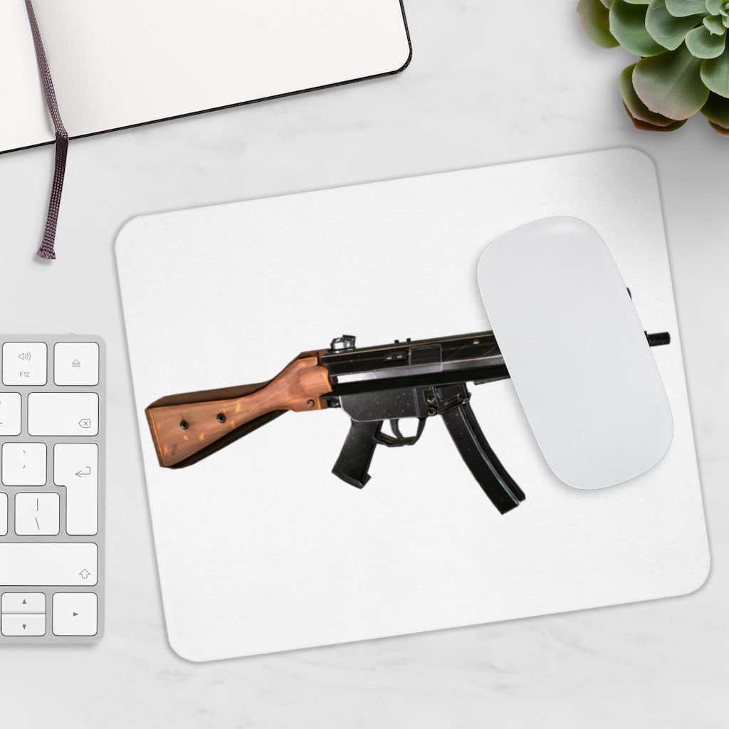 Rifle Mouse Pad featuring a vibrant design, made of durable neoprene with a non-slip base.