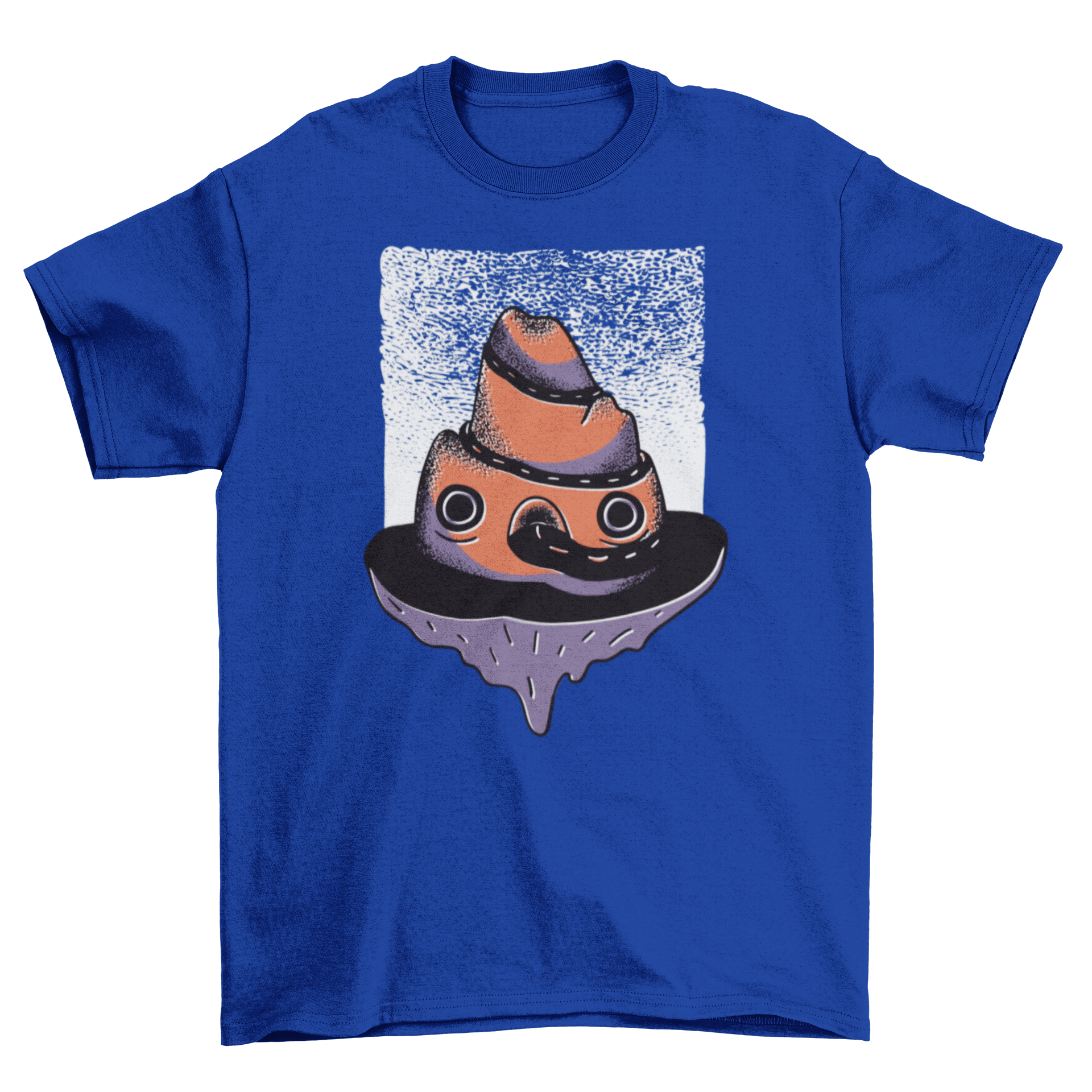 A stylish t-shirt featuring a mountain creature design with a road coming out of its mouth, perfect for outdoor enthusiasts.