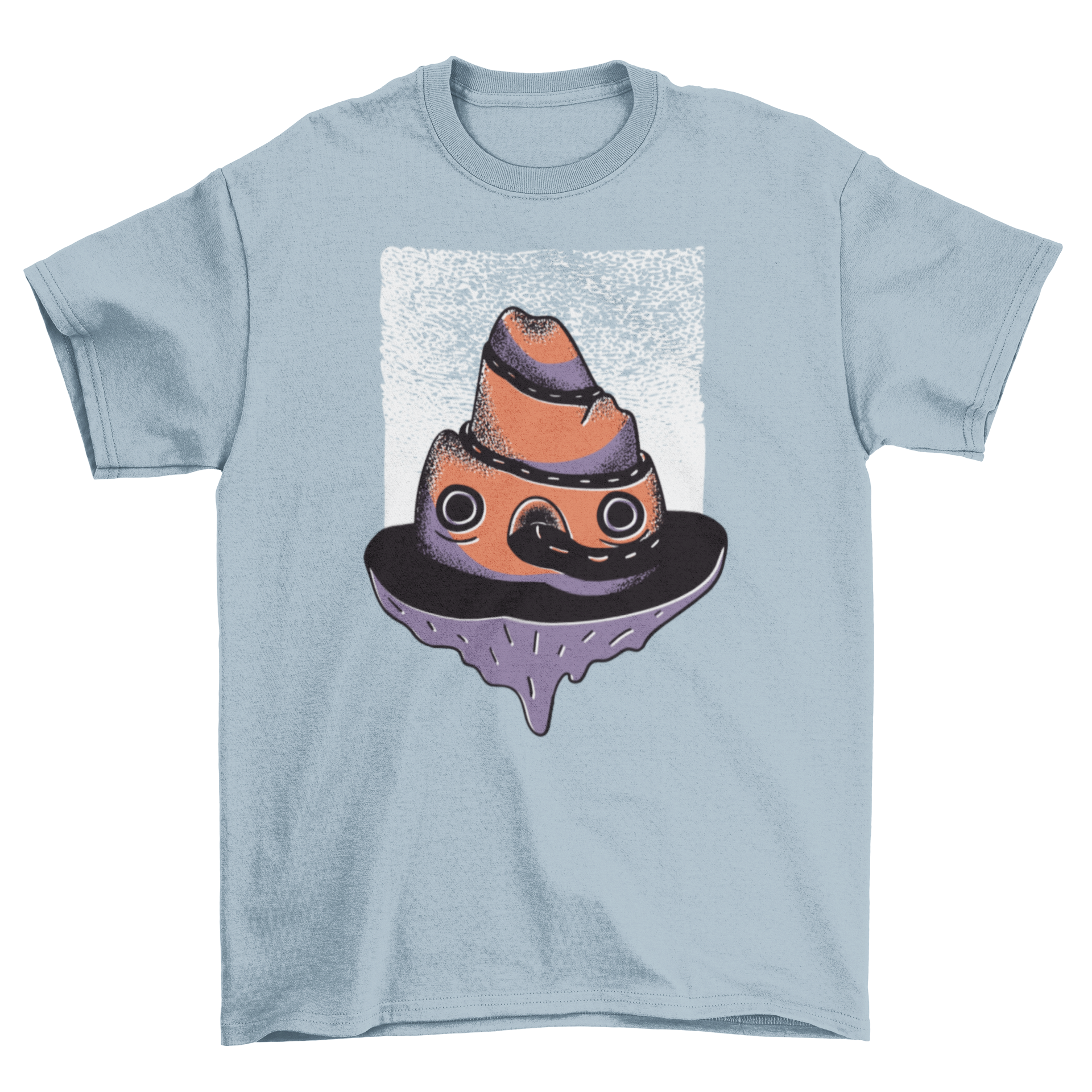 A stylish t-shirt featuring a mountain creature design with a road coming out of its mouth, perfect for outdoor enthusiasts.