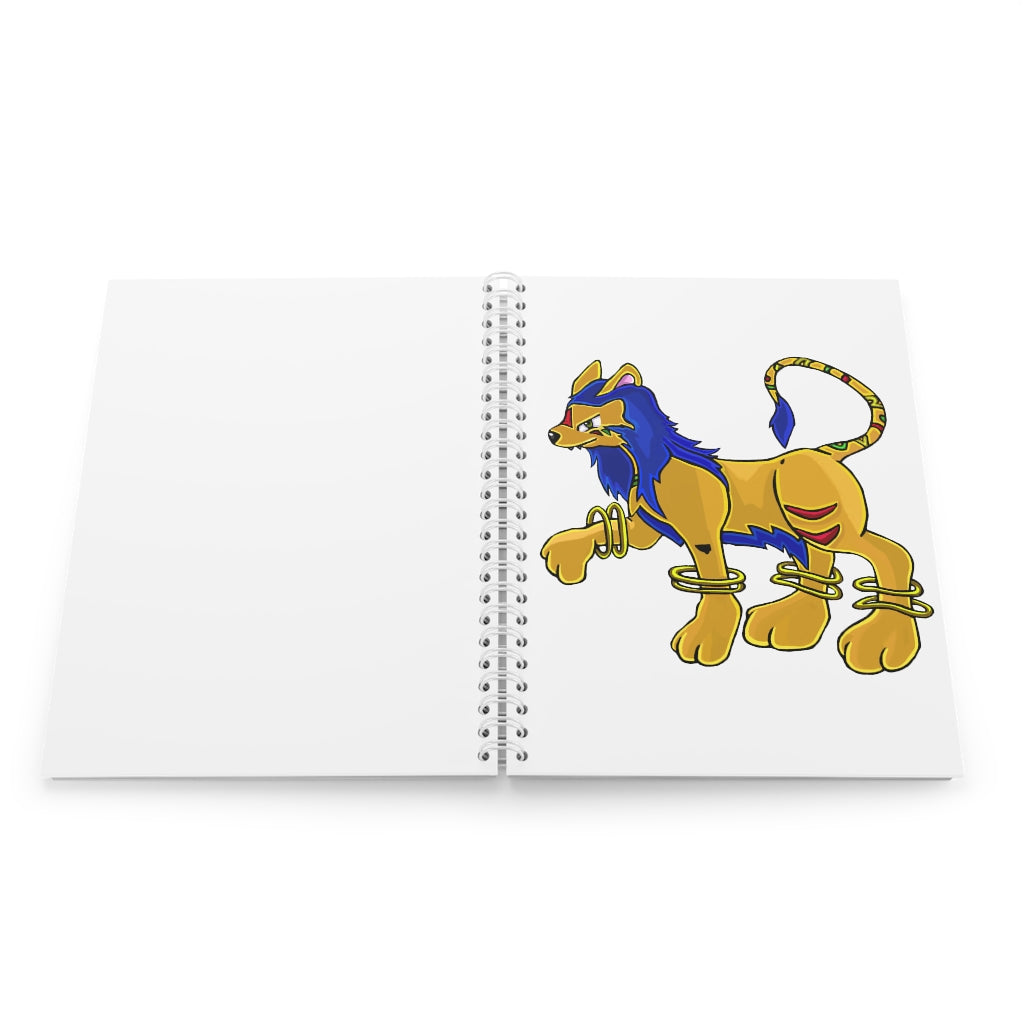 Roararing Spiral Notebook with customizable covers and wide-ruled pages, featuring a semi-gloss laminated finish.