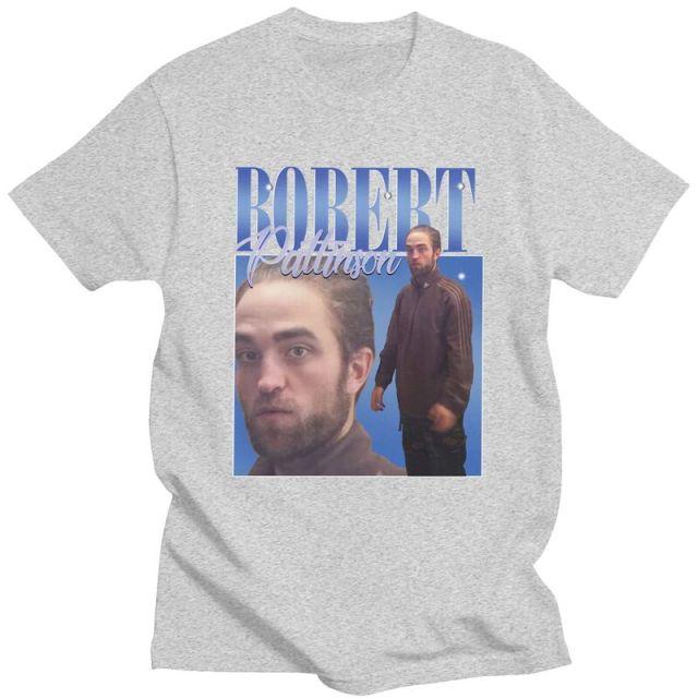 Robert Pattinson Standing Meme T-Shirt in various colors, showcasing a hip hop style and comfortable fit.