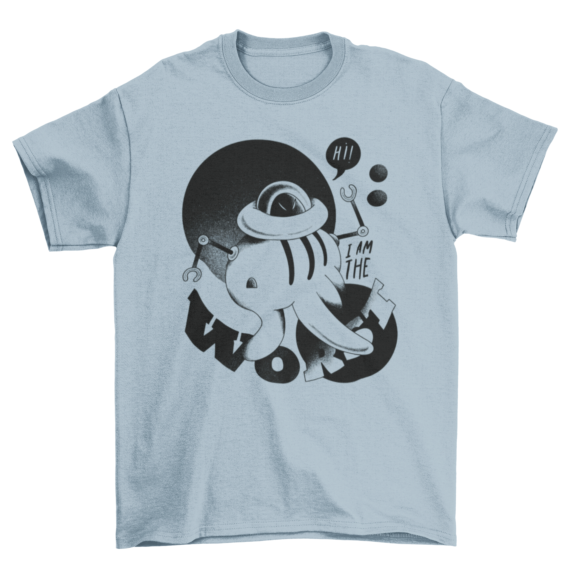 A stylish t-shirt featuring a retro robot alien monster design with the quote 'I am the worst'.