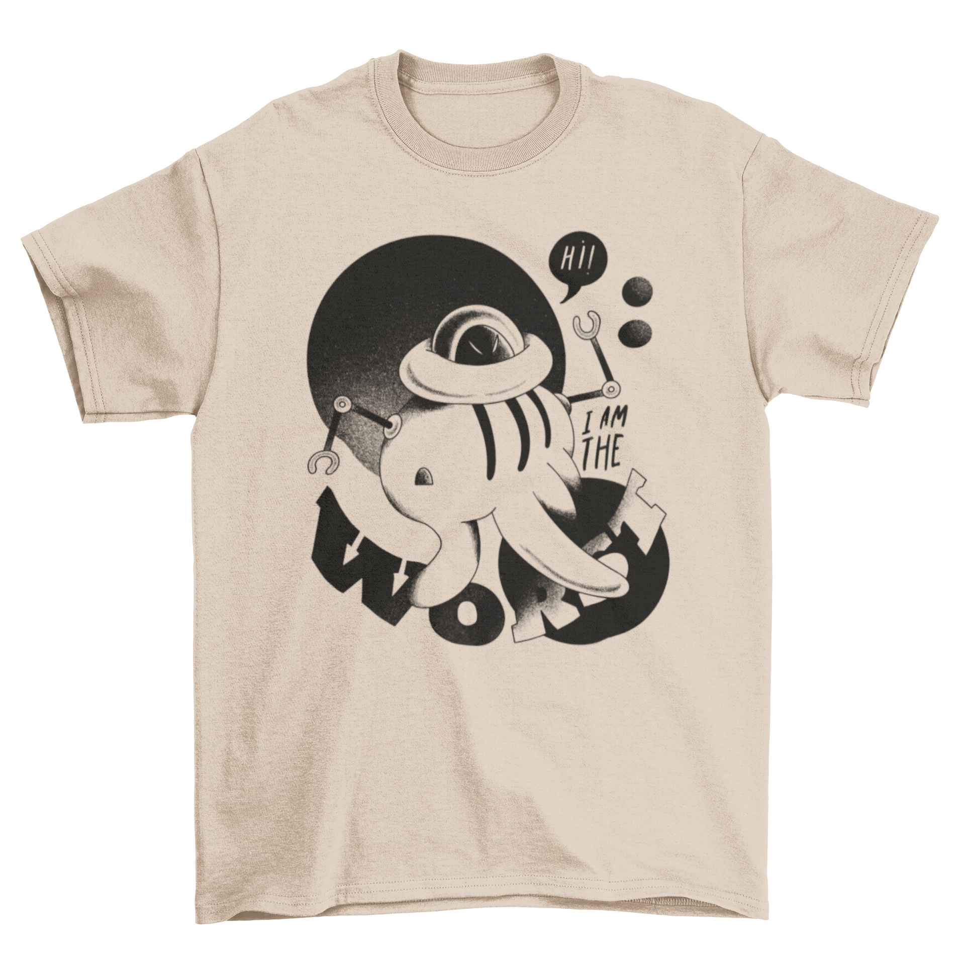 A stylish t-shirt featuring a retro robot alien monster design with the quote 'I am the worst'.