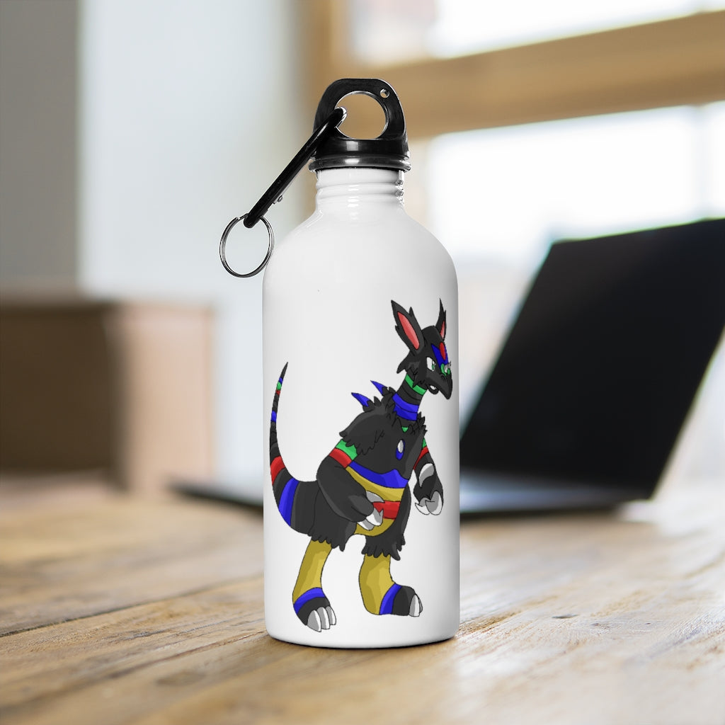 Rocino Stainless Steel Water Bottle with a plastic screw top and stylish print, ideal for hydration on the go.