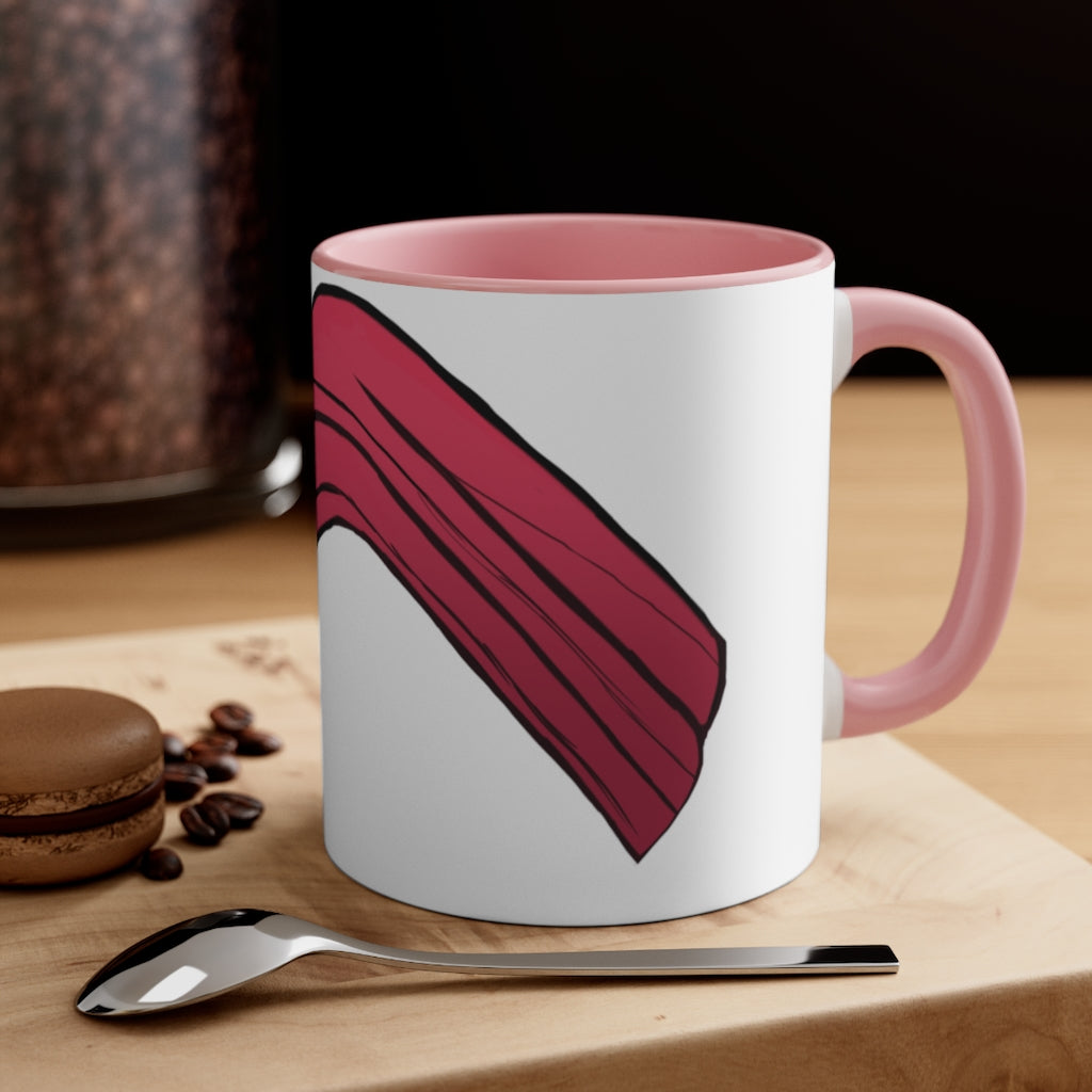 Rock Accent Coffee Mug with colorful interior and handle, showcasing a two-tone design and comfortable C-handle.