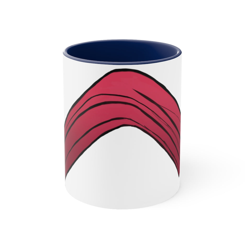 Rock Accent Coffee Mug with colorful interior and handle, showcasing a two-tone design and comfortable C-handle.