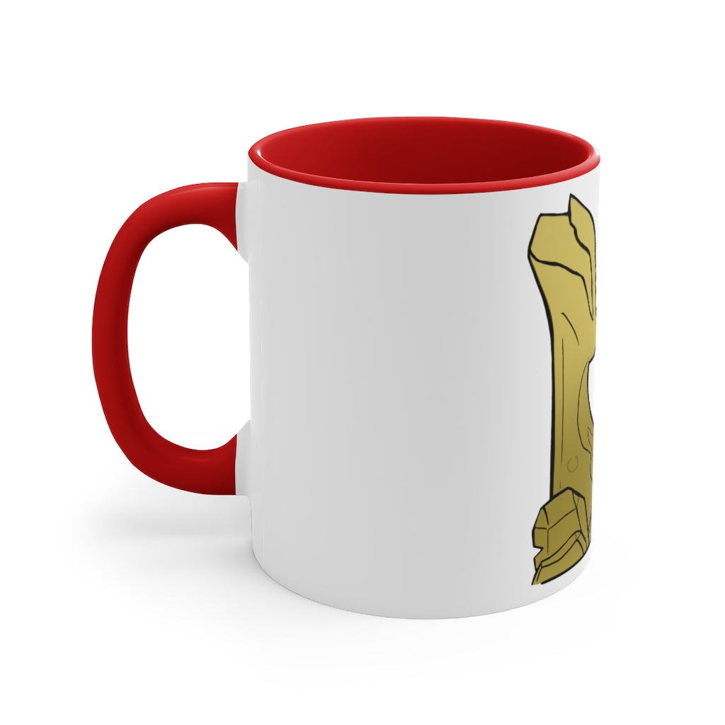 Rock Accent Coffee Mug with a white exterior and colorful interior and handle, showcasing a modern two-tone design.