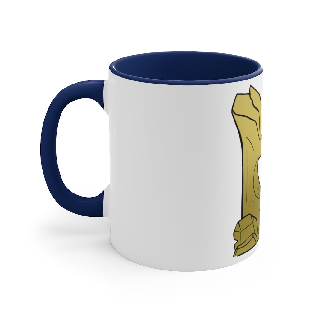 Rock Accent Coffee Mug with a white exterior and colorful interior and handle, showcasing a modern two-tone design.