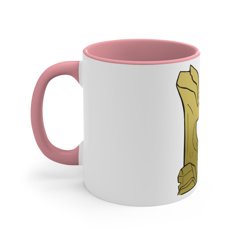 Rock Accent Coffee Mug with a white exterior and colorful interior and handle, showcasing a modern two-tone design.