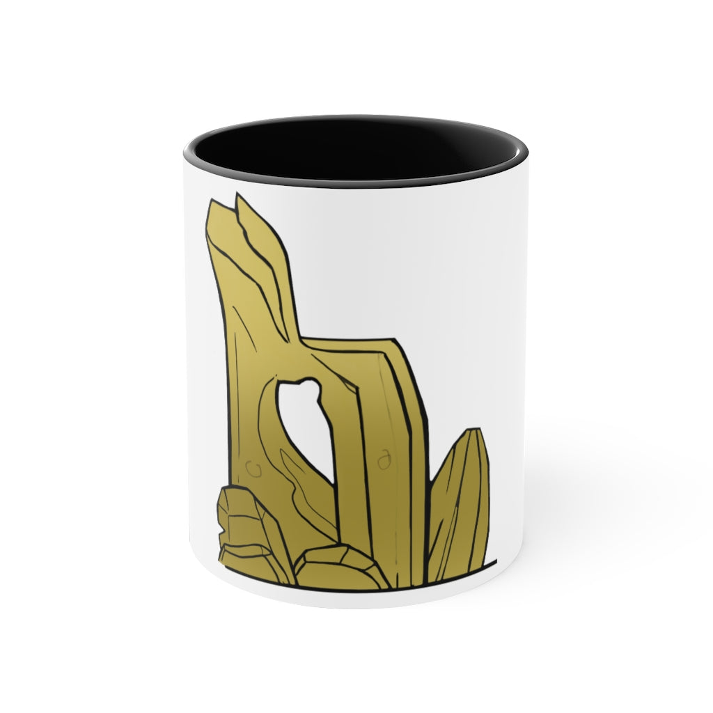 Rock Accent Coffee Mug with a white exterior and colorful interior and handle, showcasing a modern two-tone design.