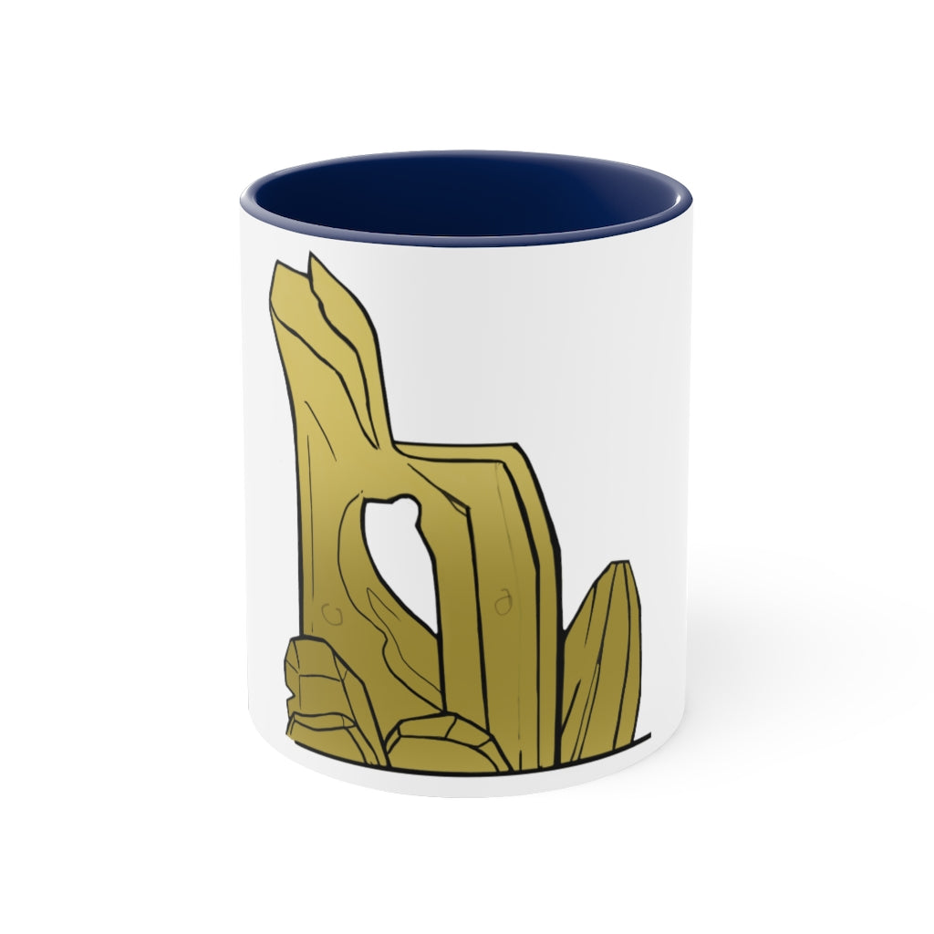 Rock Accent Coffee Mug with a white exterior and colorful interior and handle, showcasing a modern two-tone design.