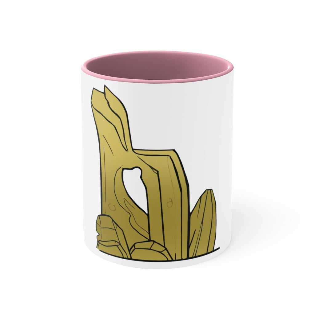 Rock Accent Coffee Mug with a white exterior and colorful interior and handle, showcasing a modern two-tone design.