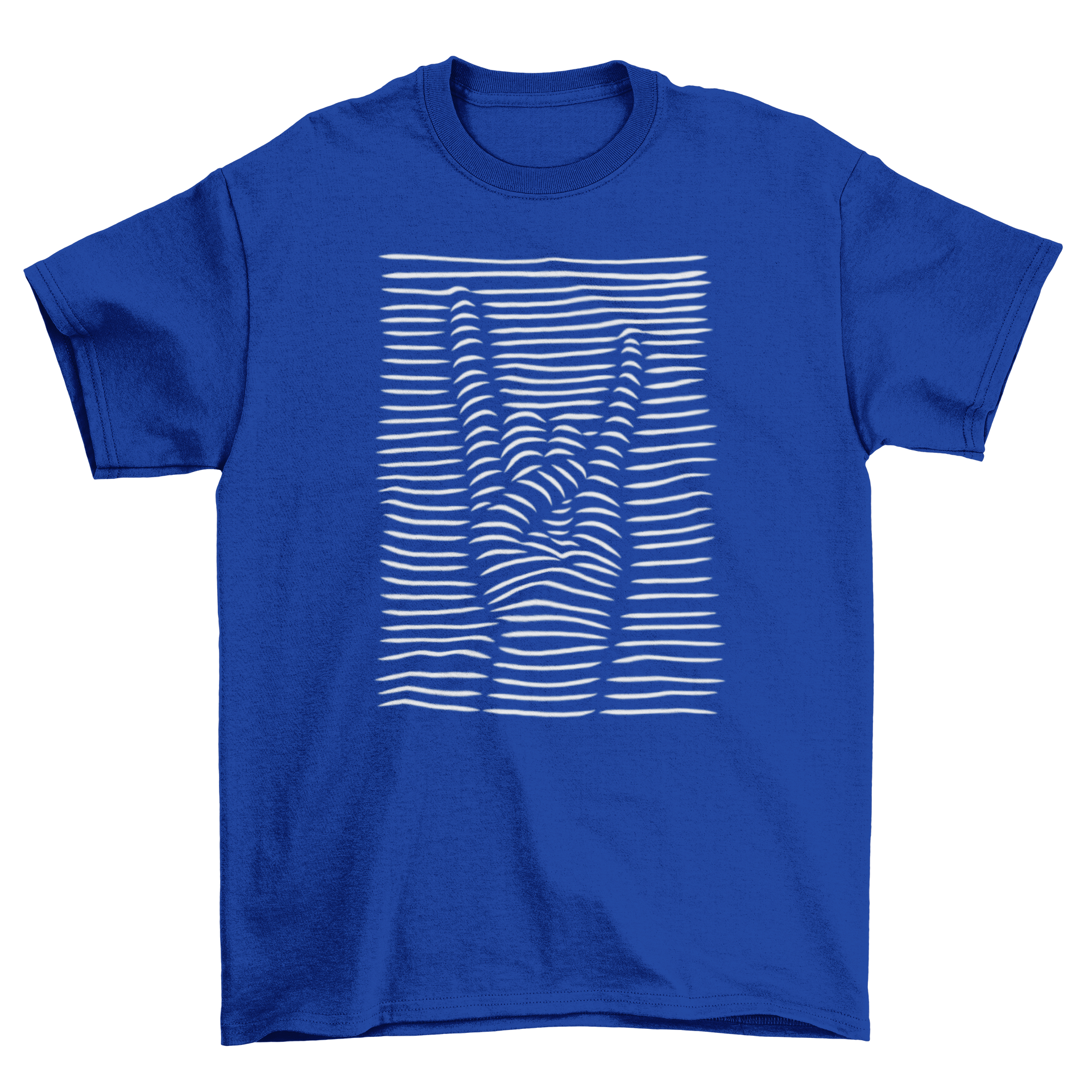 A stylish t-shirt featuring a 3D optical illusion of a rock and roll hand sign, perfect for music lovers.