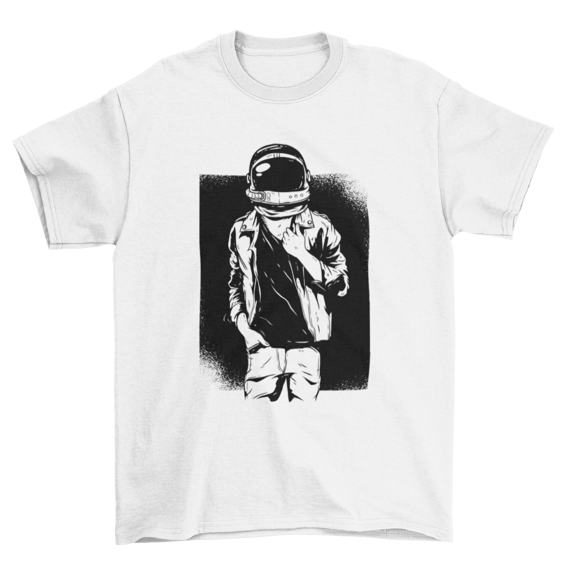 Rock Astronaut T-Shirt featuring a rocker guy in an astronaut helmet, ready to rock outer space.